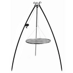 Trépied cuisson acier noir H200 cm Ø70 cm avec treuil pour brasero