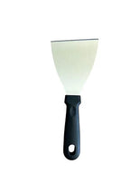 Couteau à mastic manche noir lame inox lisse ustensiles plancha brasero