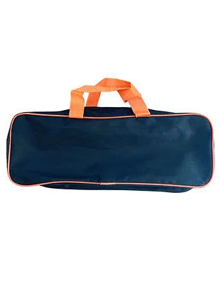 Sac rangement ustensiles plancha brasero inox bleu marine poignées orange
